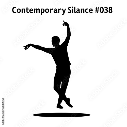Dynamic male dancer striking an elegant pose mid-performance, conveying grace and artistic expression