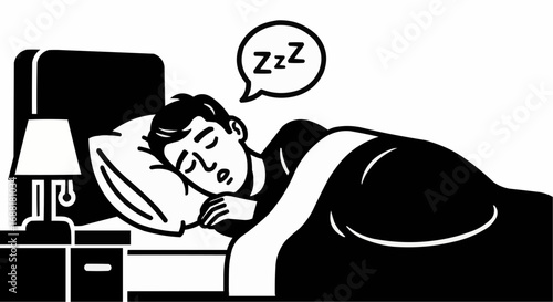 Person Sleeping in Bed with Zzz Illustration