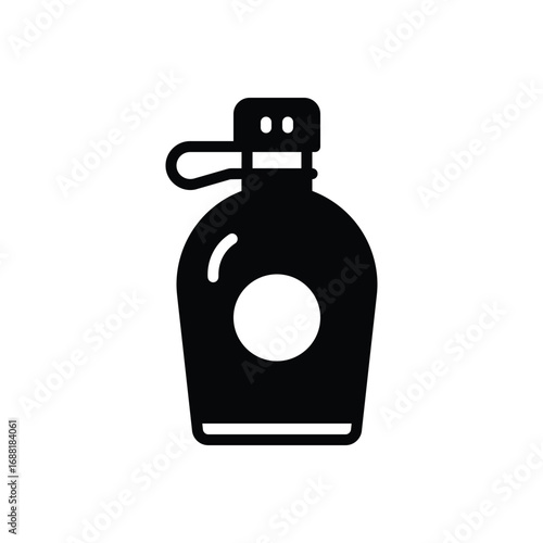 Black solid icon for handwash bottle