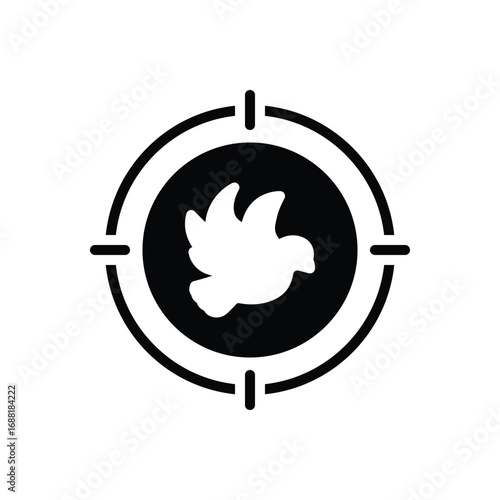 Black solid icon for hunting