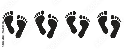 Footprints leading the way, perfect for travel, health, or path to success concepts