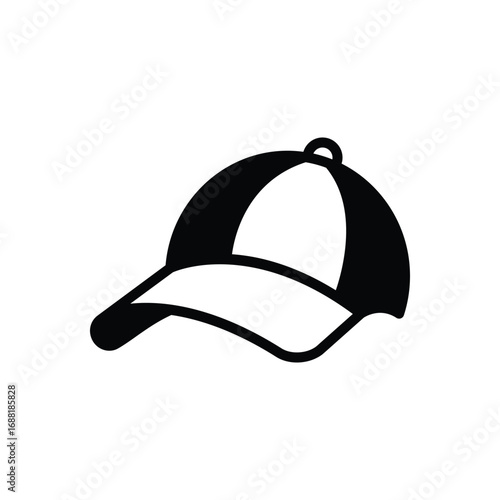 Black solid icon for cap