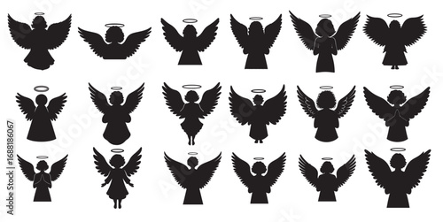  angle silhouette on white background.