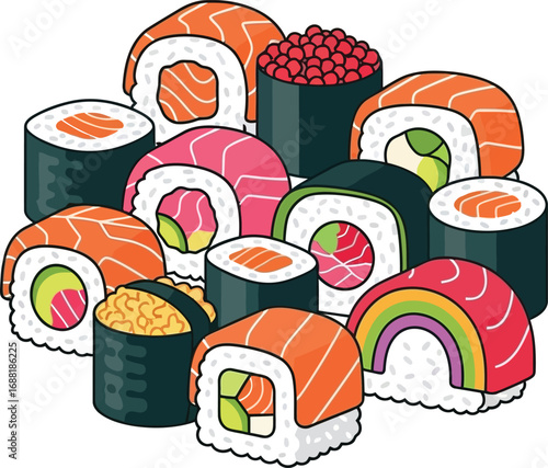 sushi set with chopsticks
