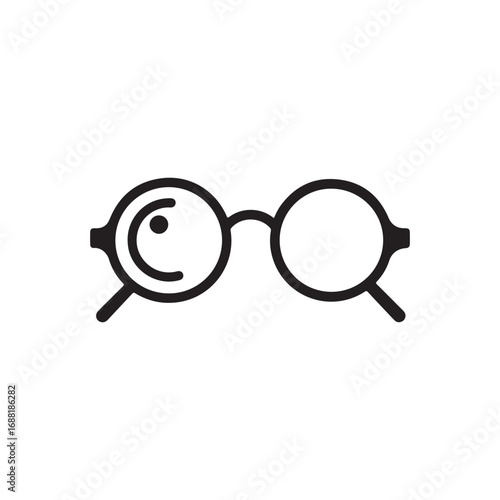 Monocle glasses vector icon isolated on white background
