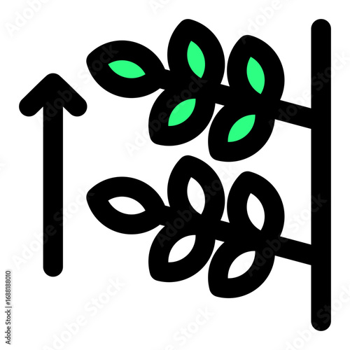 Vertical Farm Outline Color Green Icon