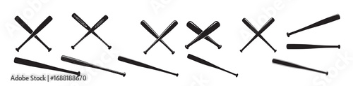 baseball bats silhouette white background