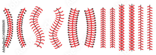 baseball laces vector sets. illustration