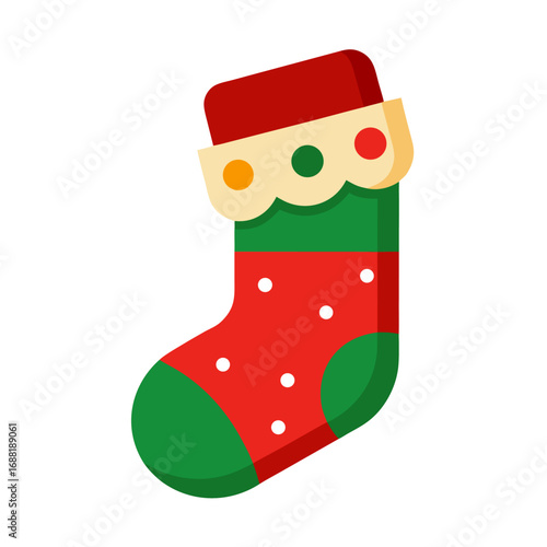 Colorful decorated christmas stocking vector design
