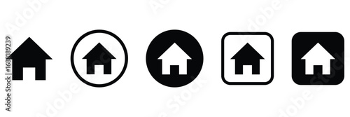 Home icon collection: modern minimalist design for website navigation and app interfaces