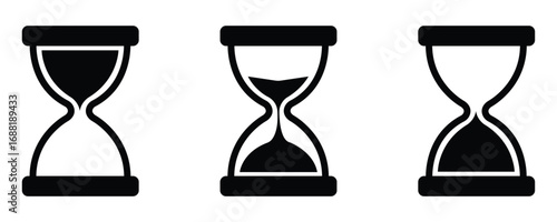 Sand timer illustrations depicting time running out, deadlines, urgency, and project progress concepts