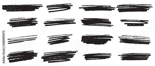 collection of vector brush hand drawn graphic element set