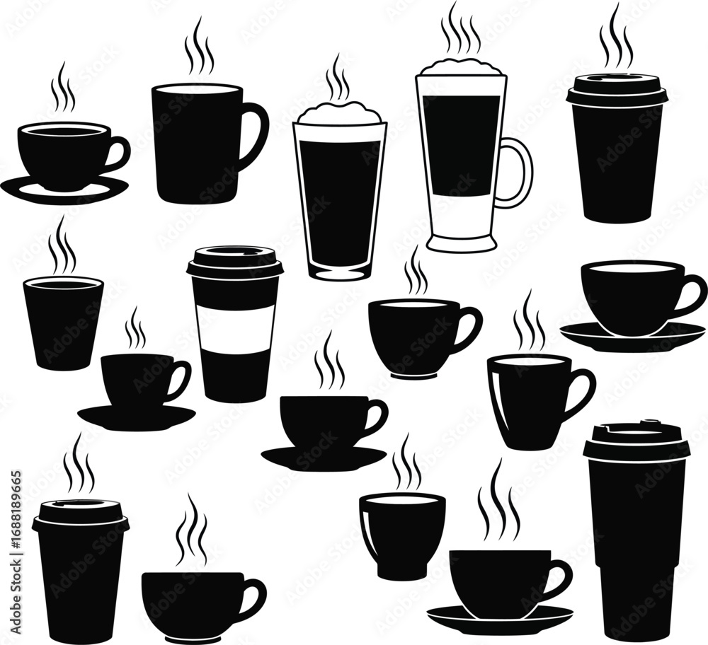 Obraz premium seamless pattern with coffee cups