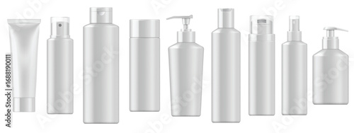  cosmetics package mockups white blank containers