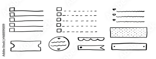 coquette bullet journal elements to do list and stickers.