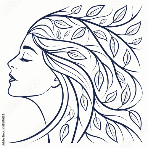 Black and White Surreal Abstract Portrait Vector