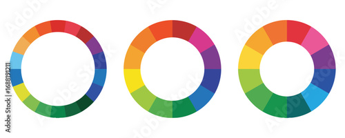 Explore vibrant color wheels showcasing harmonious hues and gradients for art and design inspiration