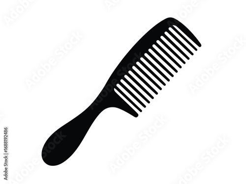 Simple silhouette of a classic comb a tool for hair styling