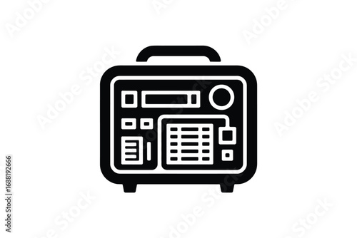 Portable generator silhouette icon represents power on the go