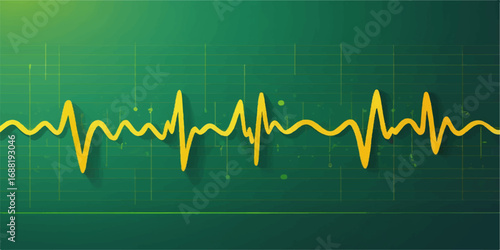 Green heartbeat line on a medical ECG monitor, showing a steady pulse rate