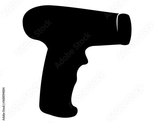 Black silhouette of a modern noncontact infrared digital thermometer device