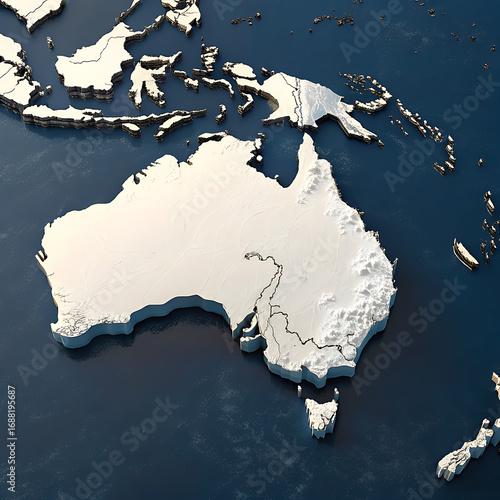 map of australia 3D Modelling