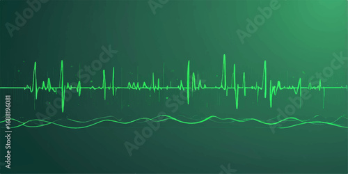 Abstract heartbeat sound wave medical monitor graph illustration