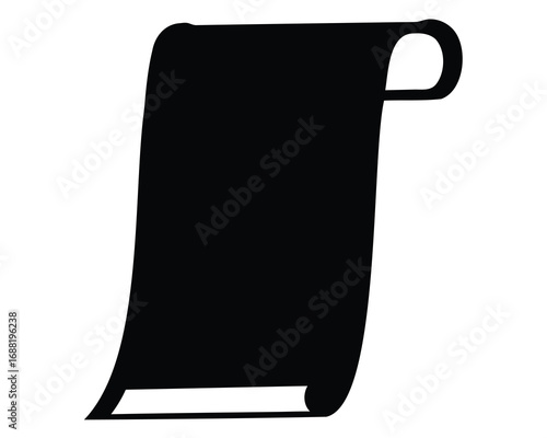 Solid black scroll with curled edges displaying an important document