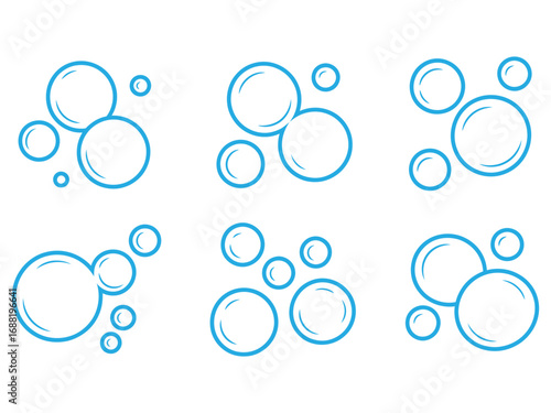 Refreshing blue bubbles floating gently for a clean, minimalist design ideal for health or beauty concepts