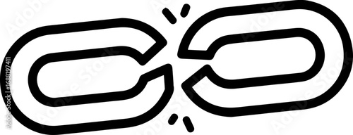 Broken Link Icon Disconnected Chain Symbolizing Failure and Interruption