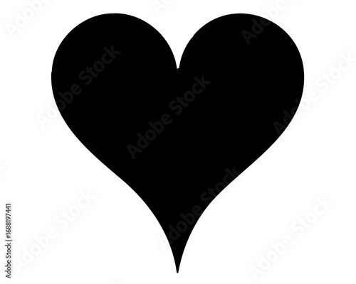 Elegant black heart silhouette against white background symbolizing love and affection