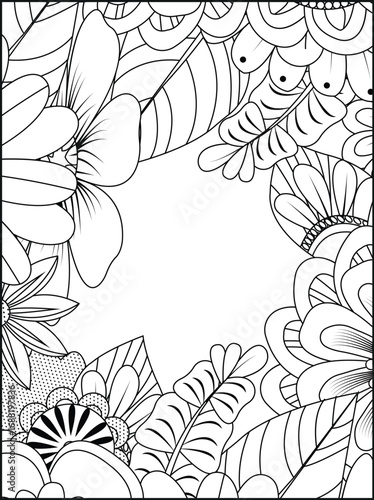 Wallpaper Mural Intricate floral border design for coloring pages and decorative projects white background Torontodigital.ca