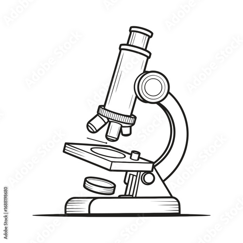 Detailed microscope illustration perfect for science projects, education, and medical research