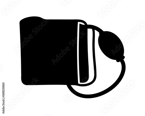 Silhouette of a Sphygmomanometer, a Medical Device Used for Blood Pressure Measurement