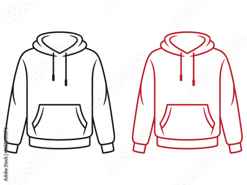 Blank hoodie template design for clothing brands and apparel mockups with style