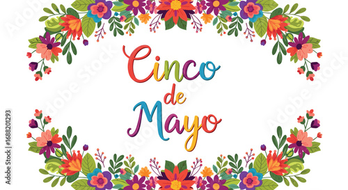 Celebrate vibrant Cinco de Mayo with festive flowers and cheerful lettering for your events and invitations