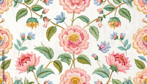 Wallpaper Mural Delicate floral pattern on a light background Torontodigital.ca
