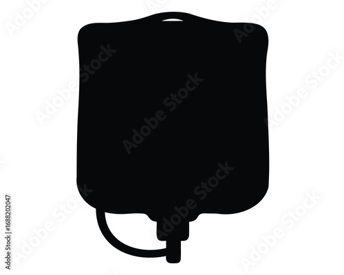 Silhouette of Intravenous Drip Bag, Medical Treatment Equipment, and Health Symbol