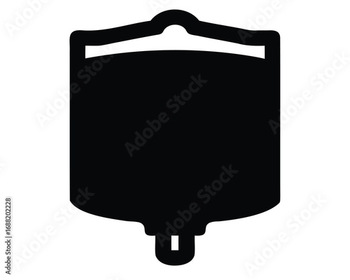 Black and White Silhouette of a Medical Intravenous Fluid Bag