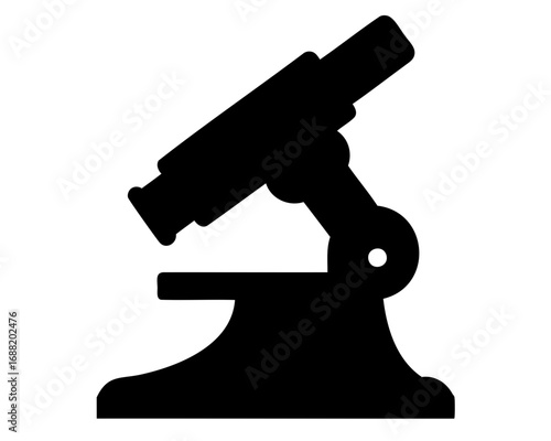 Silhouette of a Microscope Depicting Scientific Analysis and Microscopic Observation