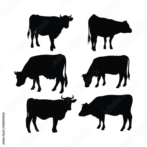 Cow Silhouettes – Farm Animal Vector Collection