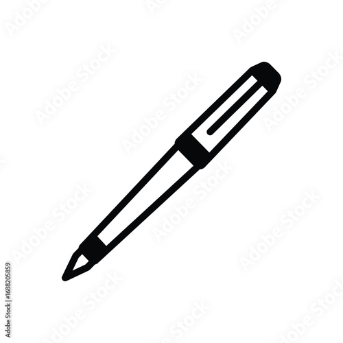 Black solid icon for pen