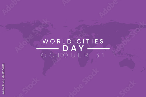 World Cities Day Announcement on a Purple World Map