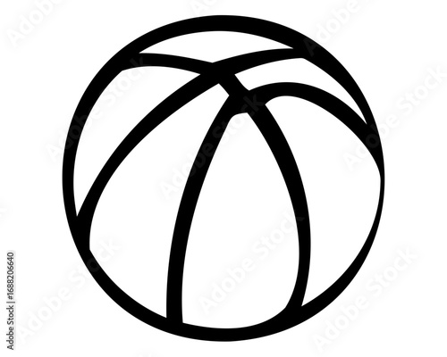 Simplified Black and White Basketball Illustration for Sports and Educational Content