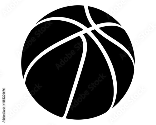 A single black and white basketball icon on a plain background