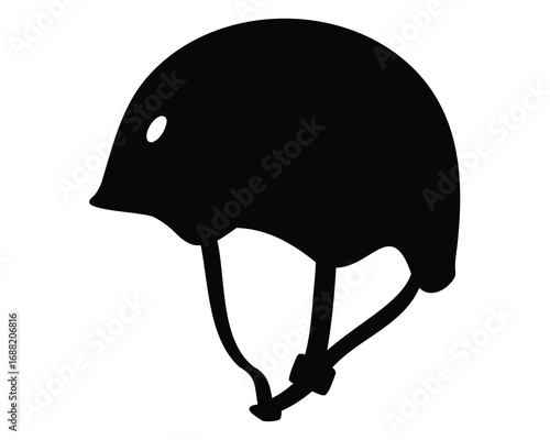 Black Helmet Safety Gear Illustration for Riding Bikes and Outdoor Adventures
