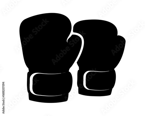Black boxing gloves representing the sports concept for fighting and competitive matches