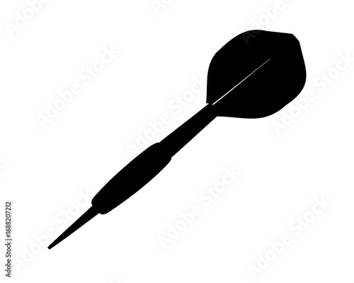 Isolated Dart Silhouette for Target Practice and Game of Skill and Focus