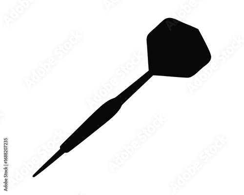 Silhouette of a dart on a white background, ready to be thrown