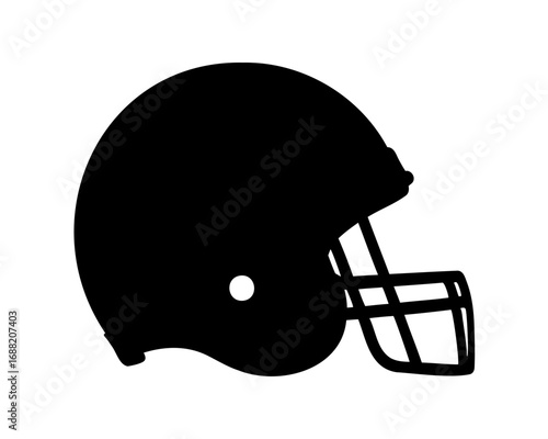 Silhouette of an American football helmet, providing essential head protection